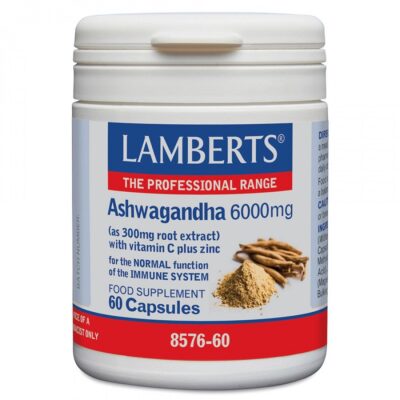 Ashwagandha (India ženženn) 6000 mg kaps. N60 (Lamberts, UK)