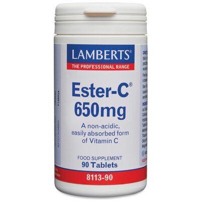 C-vitamiin (magu mitteärritav) Ester-C 650 mg tabletid N90 (Lamberts, UK)