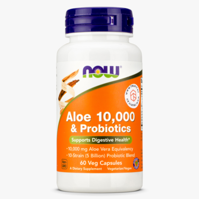 Aloe 10,000 & Probiotics (Probiootikumid) N60 kaps. (Now Foods, USA)