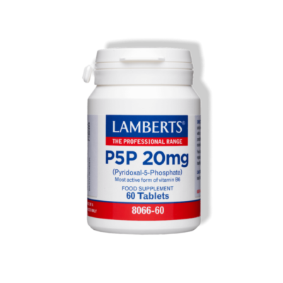 B6-vitamiin (püridoksaal-5-fosfaat) 20mg N60 (Lamberts, UK)