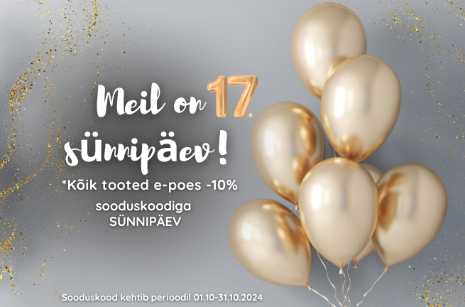 17.sünnipäeva puhul -10% soodus